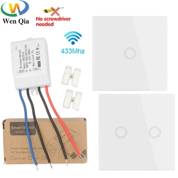 433Mhz Smart Home Wireless Touch Sensor Switch Rf 86 Fjernbetjeningen Skifte AC110V 220V Receiver Fjernbetjening til LED Loft Lampe