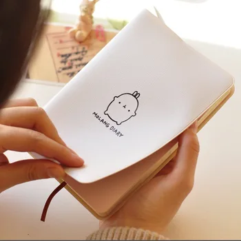 Studerende notebook tegneserie bunny imiteret læder hånd book farvelægning side planen bog