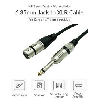 Erhverv Kondensator Mikrofon 6,35 mm-Stik til XLR Kabel Mandlige og Kvindelige Audio Kabel til Mikrofon Lyd Konsoller Forstærker