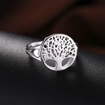 Lekani Tree Of Life Klassiske Tilbehør 925 Sterling Sølv Ringe Anel Bague Anillos For Kvinder Nye Mors Dag Gaver
