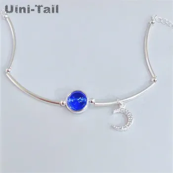 Uini-Hale hot nye 925 sterling sølv friske blå planet moon armbånd sød mode tidevand flow høj kvalitet hånd smykker ED546