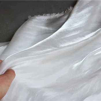 Mercerized Silke Satin Stof Hvid High-end DIY Kungfu Passer Nederdel Cheongsam Shirt, Nederdel brudepige Kjole Designer Stof 50*150cm