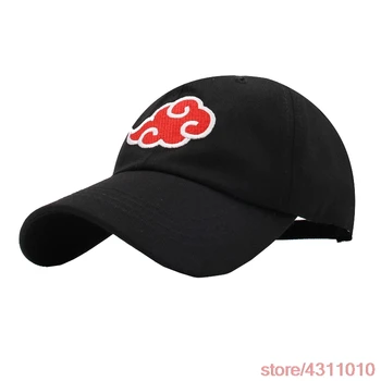 Anime Naruto Akatsuki Red Cloud Baseball Cap Far Hat til Kvinder, Mænd Parasol Hat Broderi Cap Cosplay Itachi Uchiha Sasuke