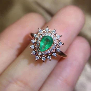 CoLife Smykker Er Ægte Smaragd Ring for et Engagement 4*6mm Naturlig Emerald Sølv Ring 925 Sølv Smaragd Smykker