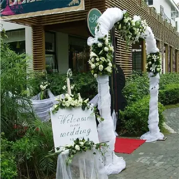 HAOCHU 0,75 m * 5m Hvid Krystal Satin Tyl Rulle Stof Til Bryllup Mariage Fødselsdag casamento Baby Shower Fest Dekoration