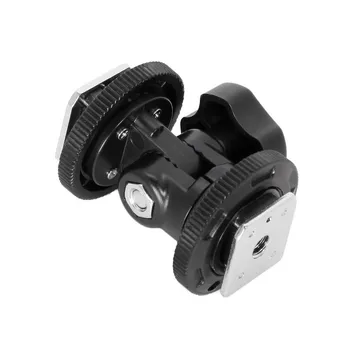 Mcoplus Roterbar Dual Hot Shoe Adapter Bracket Mount Holder Til LED Video Lys DSLR Kameraets Hotshoe Adapter