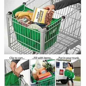 Supermarked Shopping Taske Øko-Venligt Vogn Tote Tykkere Cart Bags Stor Kapacitet Håndtasker Sammenklappelig Genanvendelige Kvinder Cart Bag