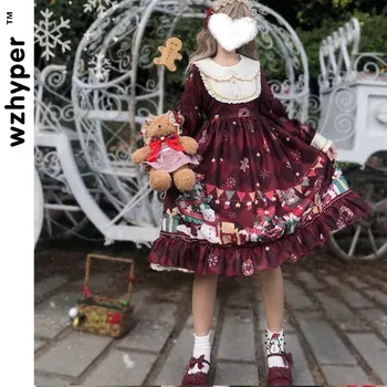 Grøn Jul Bære Gothic Lolita Kjole Harajuku Street Fashion, På Tværs Af Cosplay Kvindelige Bue Kjole Japansk Bløde Søster Stil Kjole