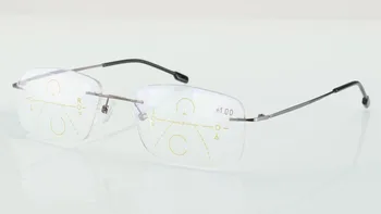 WEARKAPER Nye Titanium Legering, Anti-Blu-ray Smart Progressive Briller til Læsning Presbyopic Brillerne Multifokale Briller Dioptri 1-3