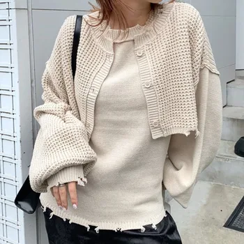 Kausale Strikket Kvinder Sweater Korea Japan 2020 Almindelig Kvinde Med Lange Ærmer Pullover Jumper Løs Stil, Efterår Og Vinter Sweater Toppe