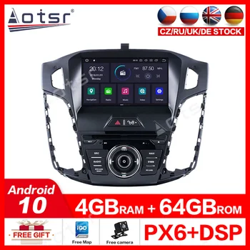 AOTSR 64GAndroid10.0 Bil Radio For Ford Focus 2012 2013 2016 2017 2018 GPS Navigation 1 Din Bluetooth Afspiller Dashboard