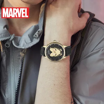 Marvel Oprindelige The Avengers Iron Man Stål Casual armbåndsur 50 m Vandtæt 3D-Hjelm Marvel Tegneserie Dreng Mandlige Gave Ur 9092