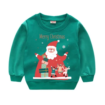 Christmas Sweater for Boys Santa Claus Deer Cotton Sweatshirts Children Pullover Unisex Tee Shirts Baby Girls Clothes Jumper Top