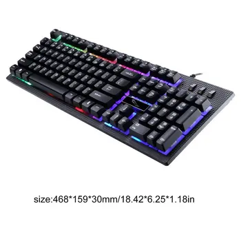 Wired Gaming Keyboard USB-Baggrundslys Gaming Tastatur, der er Ergonomisk Komfortabelt 114 Nøgler Tastatur Til PC Bærbar Til Pro Gamer