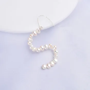 ASHIQI Brev Øreringe Naturlige Ferskvands Perle Smykker med 925 Sterling Sølv For Kvinder Gave 2019