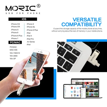 Nyeste Moric USB-Driver til IOS Pen-Drev, USB-Flash-Drev, U disk, 16GB, 32GB, 64GB 128GB 256GB memoria cel på usb-Nøglen til iPhone
