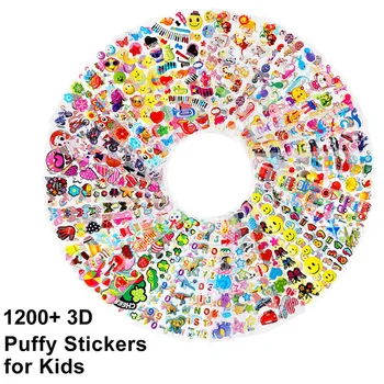 60pcs Forskellige Bulk Tegnefilm Dyr Kids 3D Puffy Klistermærker Vandtæt PVC Tegnefilm DIY Scrapbooking Pige Dreng Gave Boble Mærkat
