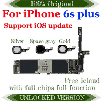 Ren iCloud Logic Board til iPhone 6S Plus 5,5 tommer Ulåst Fuld Chips Bundkort med iOS Systemet Understøtter 4G LTE GSM-WCDMA