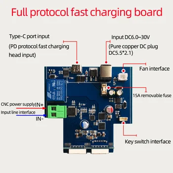Digitalt styret strømforsyning shell DIY kit fulde protokol PD hurtig opladning modul mobiltelefon opladning yrelsen