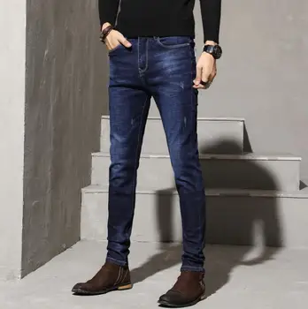 2020 Høj Kvalitet Slim fit Jeans Straight Mænd Mode Klassiske Jeans Lange Bukser Til mænd