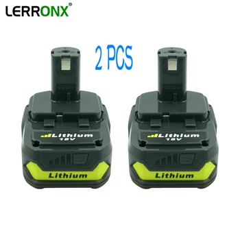 LERRONX 2 STK 18v 2.5 Ah Li-ion Genopladeligt Batteri Erstatning for Ryobi ONE Power tools P103 P104 P105 P107 P108 litio batería