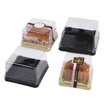 1000Sets 50/80/100g Plast Cake Box Enkelt Individ Moon Cake Skuffe Kasser Plast Mooncake Pvc-Kasser Mad Gave Emballage Kasser