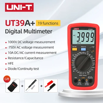 ENHED Digital Multimeter UT39A+ UT39C+ AC/DC Spænding Strøm Modstand Kapacitans Frekvens Temperatur måling