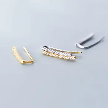 INZATT Ægte 925 Sterling Sølv Zircon Minimalistisk Pinde Hoop Øreringe Til Mode Kvinde Geometriske Søde Fine Smykker Gave