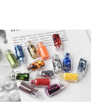 48 Flasker/Sæt Nail Art Glitter Pulver Pailletter Manicure Decoral Tips Flash Bånd Charms Laser Decoral Caviar Negle Dekoration