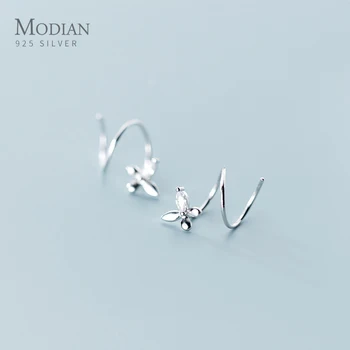 Modian Søde Lille Sommerfugl Spiral Stud Øreringe til Kvinder i Ægte 925 Sterling Sølv Insekt-Ear Pin-Mode Smykker 2020 Populære