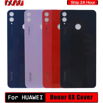 For HUAWEI Honor 8X batteridækslet Bag Glas Dør Boliger Tilfælde bagpanel Til HUAWEI Honor 8X Batteri Cover + Lim