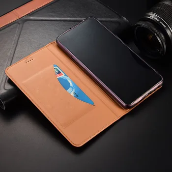 Tilfældet for Xiaomi mi Note 10 Pro Flip Plaid stil Ægte Læder pung Cover til Xiaomi mi Note10 Telefonen tilfælde