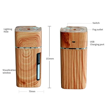 El-Luftfugter Aroma Olie Diffuser Afgørende Ultralyd Træ, Korn Luft Luftfugter USB Mini Tåge Kaffefaciliteter LED Lys