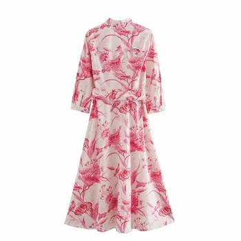 2020 Sommeren Nye plus size Print Shirt Kjole zaraing-style za sheining vadiming Sukienka Boho kvinder female kjole Hjh4332