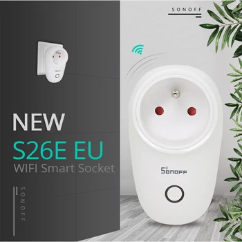 Sonoff S26 Grundlæggende WiFi Smart Socket AU / CN / EU / UK / US Trådløse Plug Smart Home Skifte Stikkontakter Arbejde Med Alexa Google