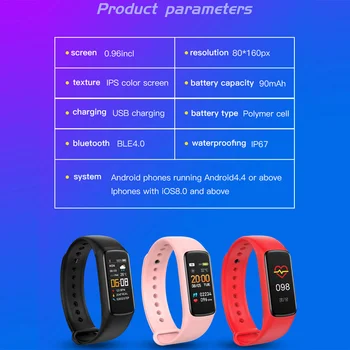 2020 Smart Armbånd Ur Mænd Kvinder Blodtryk Fitness Armbånd Pulsmåler Vandtæt Aktivitet Tracker Smartband