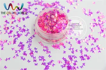 3MM størrelse Amerikanske Fantasy Iriserende Pink-Lilla farve glimmer Sommerfugl former funkler for Nail Art DIY supplies1pack=50g
