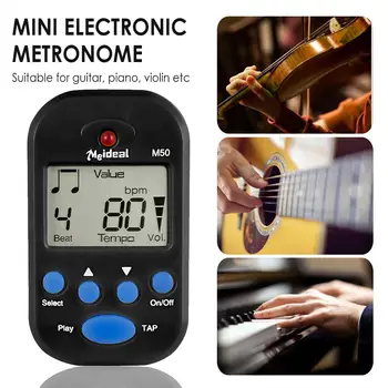 Mini-Digital Metronom Multifunktionelle Beat Tempo Metronom For Klaver, Guitar, Saxofon, Fløjte, Violin Tromle