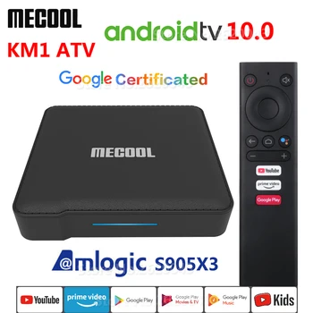 MECOOL KM1 ATV Amlogic S905X3 Android-10.0-TV-BOKSEN 4GB RAM, 32GB, 64GB ROM wifi Bluetooth 4K HD-Certificerede Google-Set-Top-Boks 2G 16G