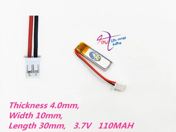 JSO PH 2,0 mm 2pin 401030 3,7 V 110MAH Lithium-Polymer-LiPo Genopladeligt Batteri Til Mp3-GPS PSP bluetooth Hovedtelefoner Headset