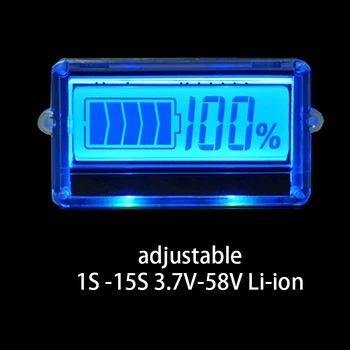 TH01 LCD-1S 2S 3S 4S 5S 6S - 15S Lithium Batteri Kapacitet Indikator Blå Skærm Lipo li-ion-Justerbar Resterende Detektor Tester