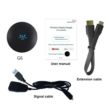 Mirascreen G6 WIFI 2,4 G / 5G Vise TV Dongle HDMI 1080p miracast AirPlay til IOS, Android, PC, tablet, telefon samme Tv med DLNA
