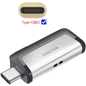 Sandisk Pendrive 32GB usb-c Flash-Drev 64GB 128GB 256GB SDDDC2 Type C-Disk På Tasten Cle USB Computer Gave USB 3.1 For Galaxy