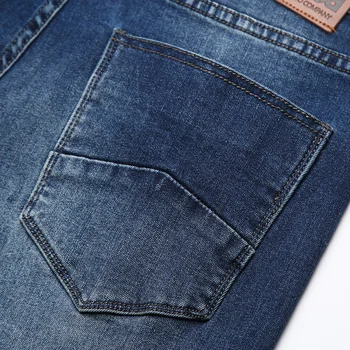 Foråret Slim Fit Stretch Blue Fashion Brand Jeans Til Mænd 2019 Lige I Klassisk Bomuld Stof Midten Af Denim Bukser Mandlige Bukser
