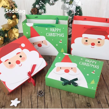 StoBag 10stk Jul Cookies Gave Emballage, Papir Boks Til Fødselsdag Kage Chokolade Indehavere DIY Håndlavet Fordel