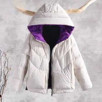 Rynket ned bomuld passer til kort 2019 nye koreanske version løs bomuld lag fortykkede stor størrelse bomuld-polstret jakke vinter frakke