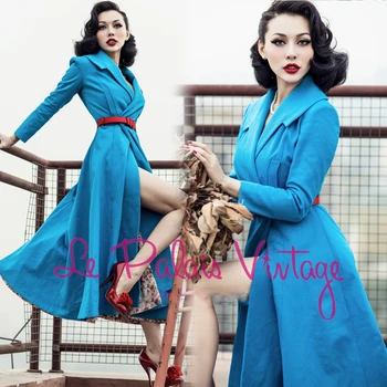 GRATIS FORSENDELSE Le palais vintage limited edition af høj kvalitet, navy blå slim stor nederdel forlænge grøft