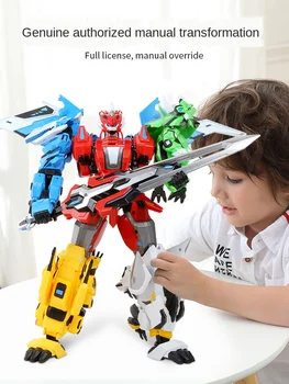 Ægte Stål Dragen Transformation Toy King Kong Altman Forskellige Dinosaur Puzzle Mech Robot Dreng Børn