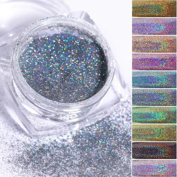 FlorVida 12pcs Kit Holografiske Glitter Spejl Powder Nail Art Chrome Pigment Støv Gnide På Negle Design For Manicure Sæt Salon