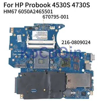 KoCoQin Laptop bundkort Til HP Probook 4530S 4730S Bundkort 670795-001 670795-501 6050A2465501-MB-A02 HM67 216-0809024 1G